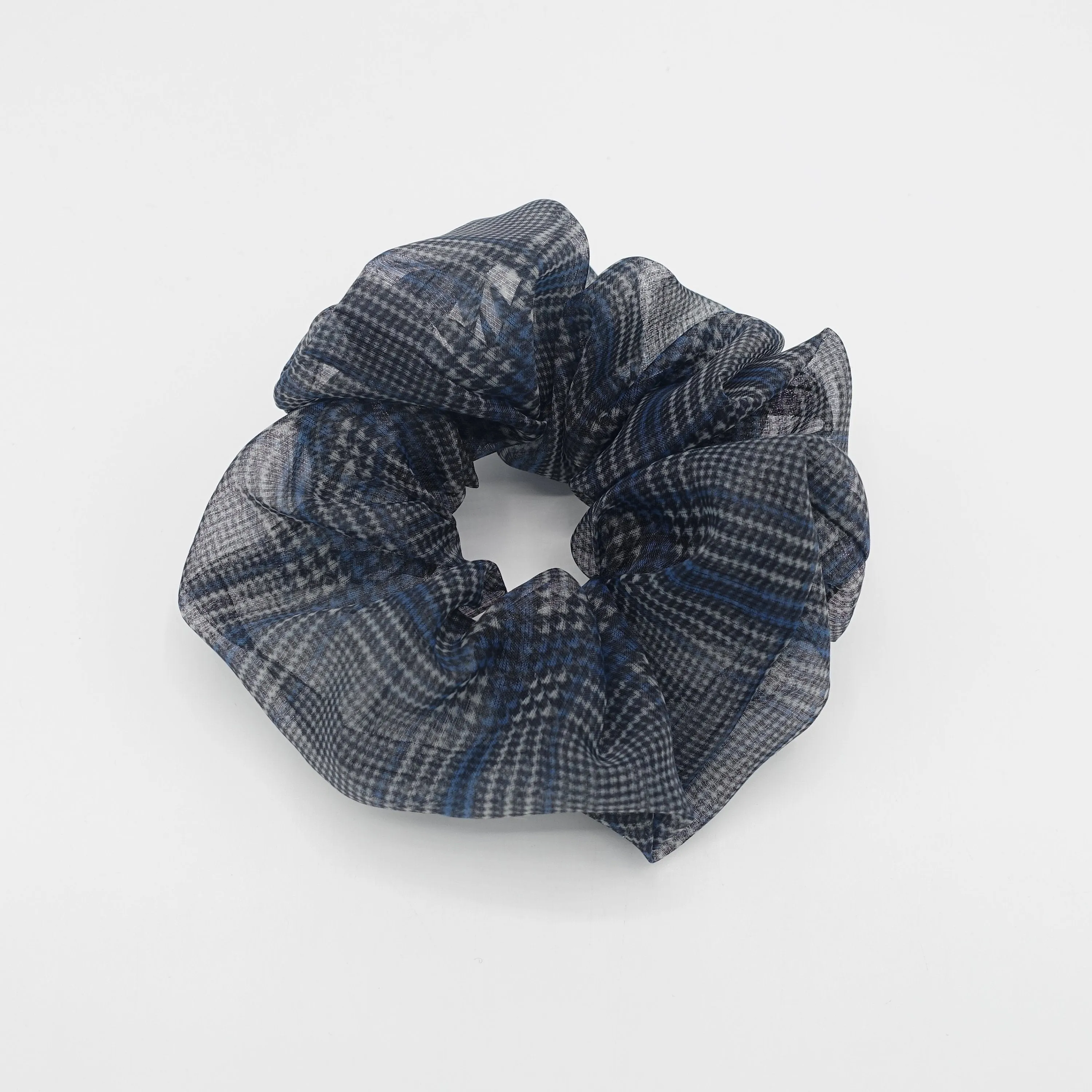 organza plaid check scrunchies regular hair elastic scrunchie for women