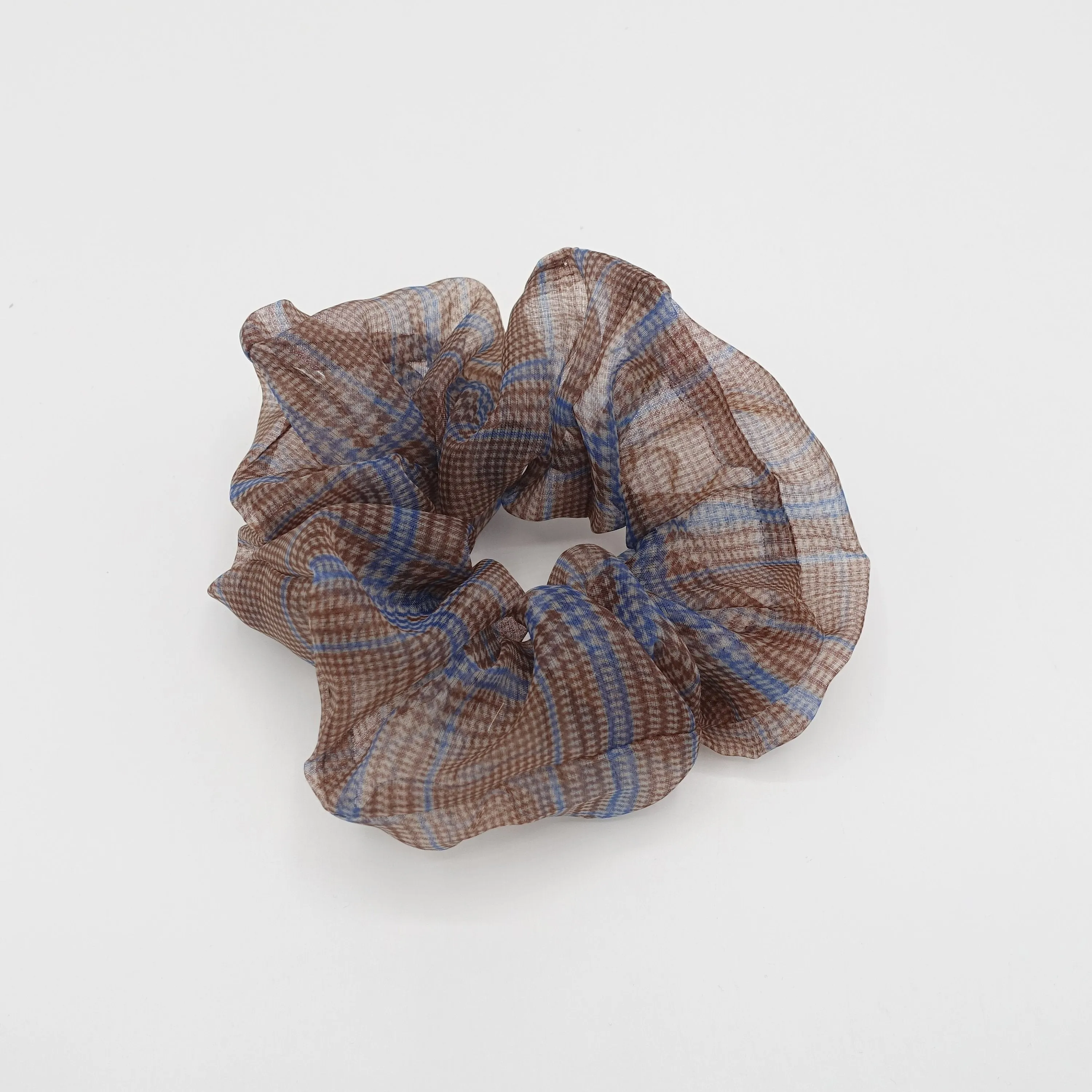 organza plaid check scrunchies regular hair elastic scrunchie for women