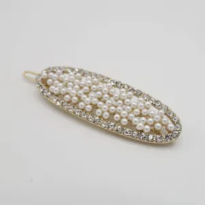 oval pearl hair clip