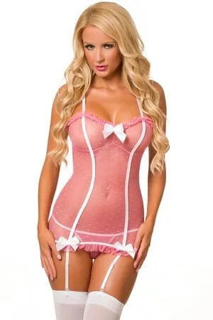 Passionate Pink Mesh Chemise