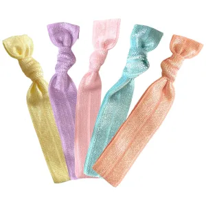 Pastel Ribbon Hair Ties - 5 Pack