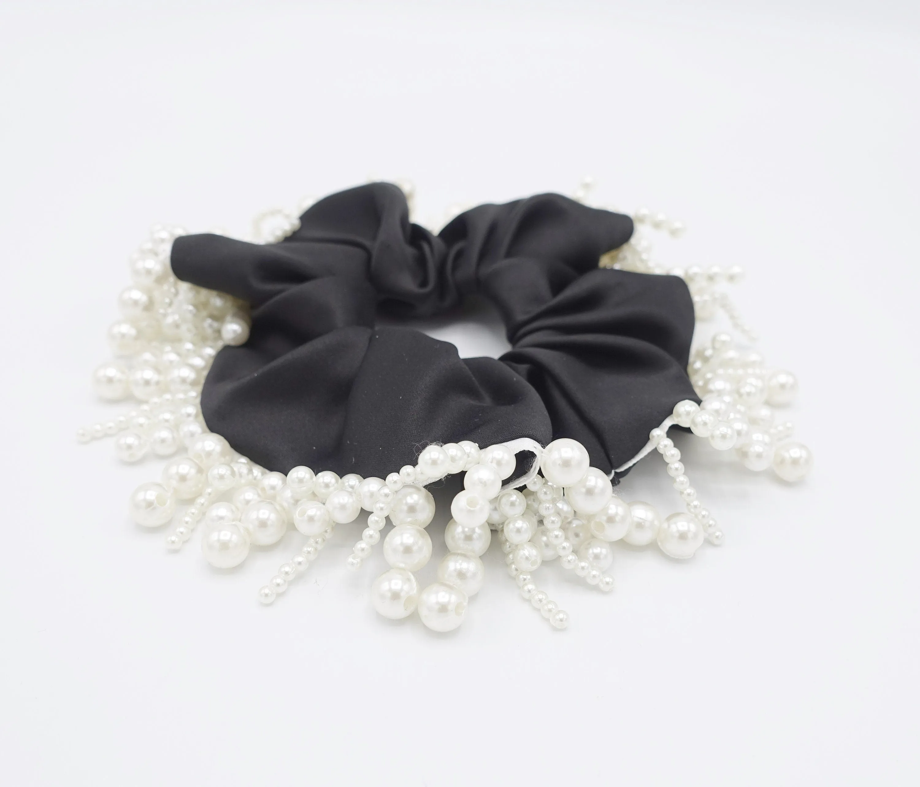 pearl drop satin scrunchies