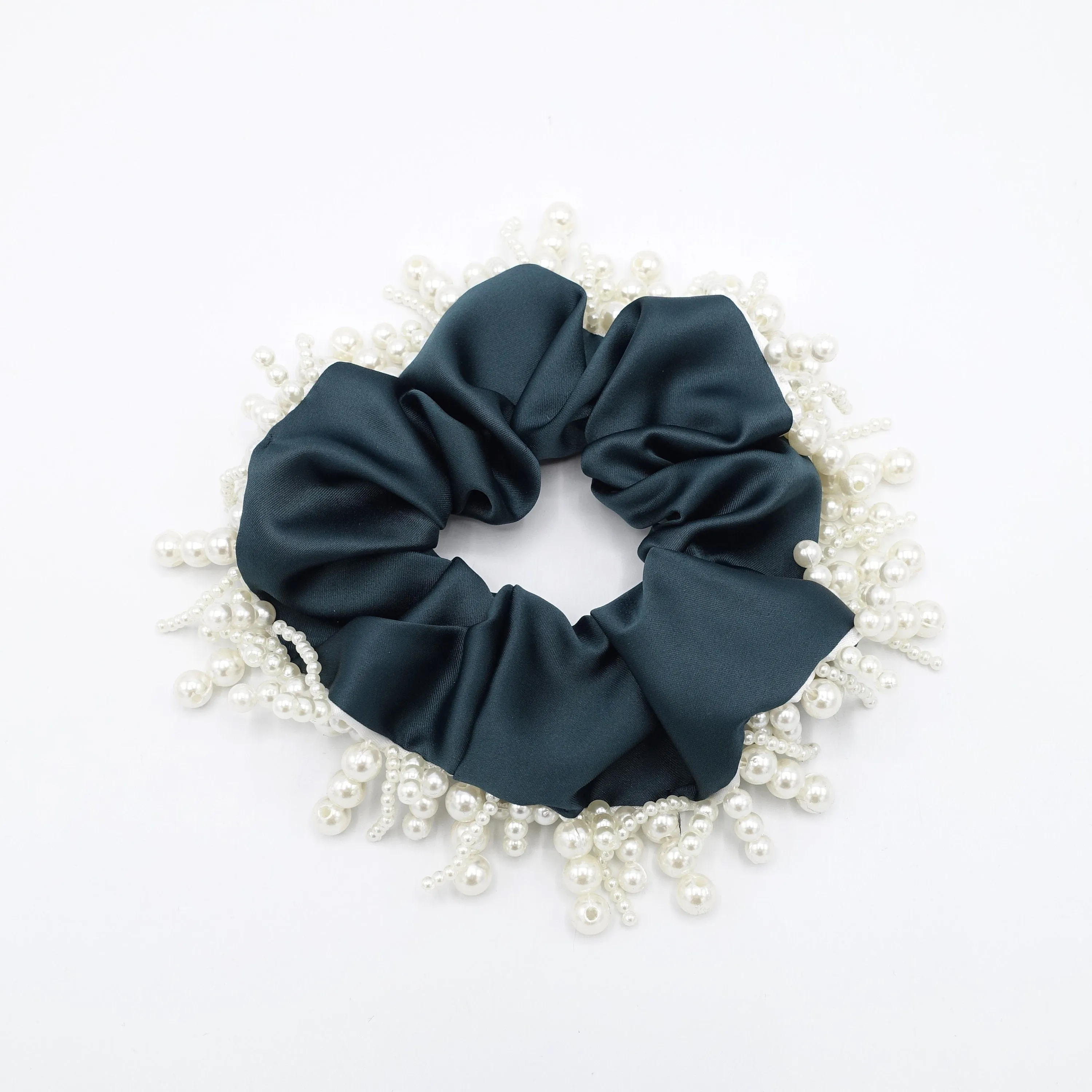 pearl drop satin scrunchies