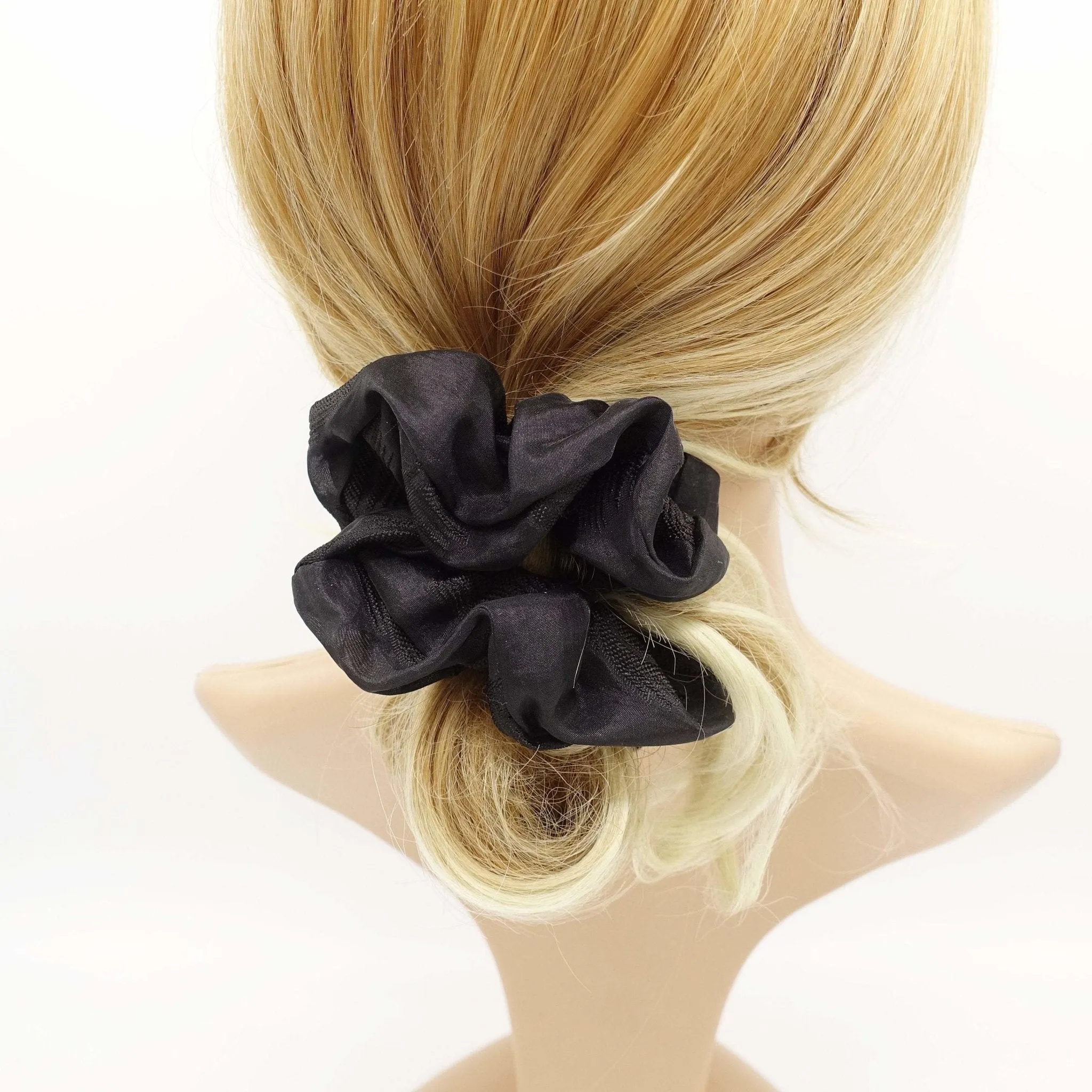 plant jacquard pattern scrunchies hair elastic leaves scrunchy for women