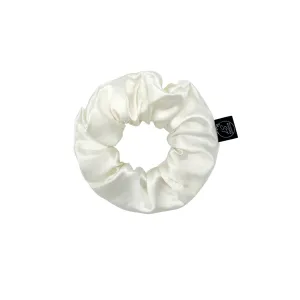 Premium Mulberry Silk Scrunchie - White - Large