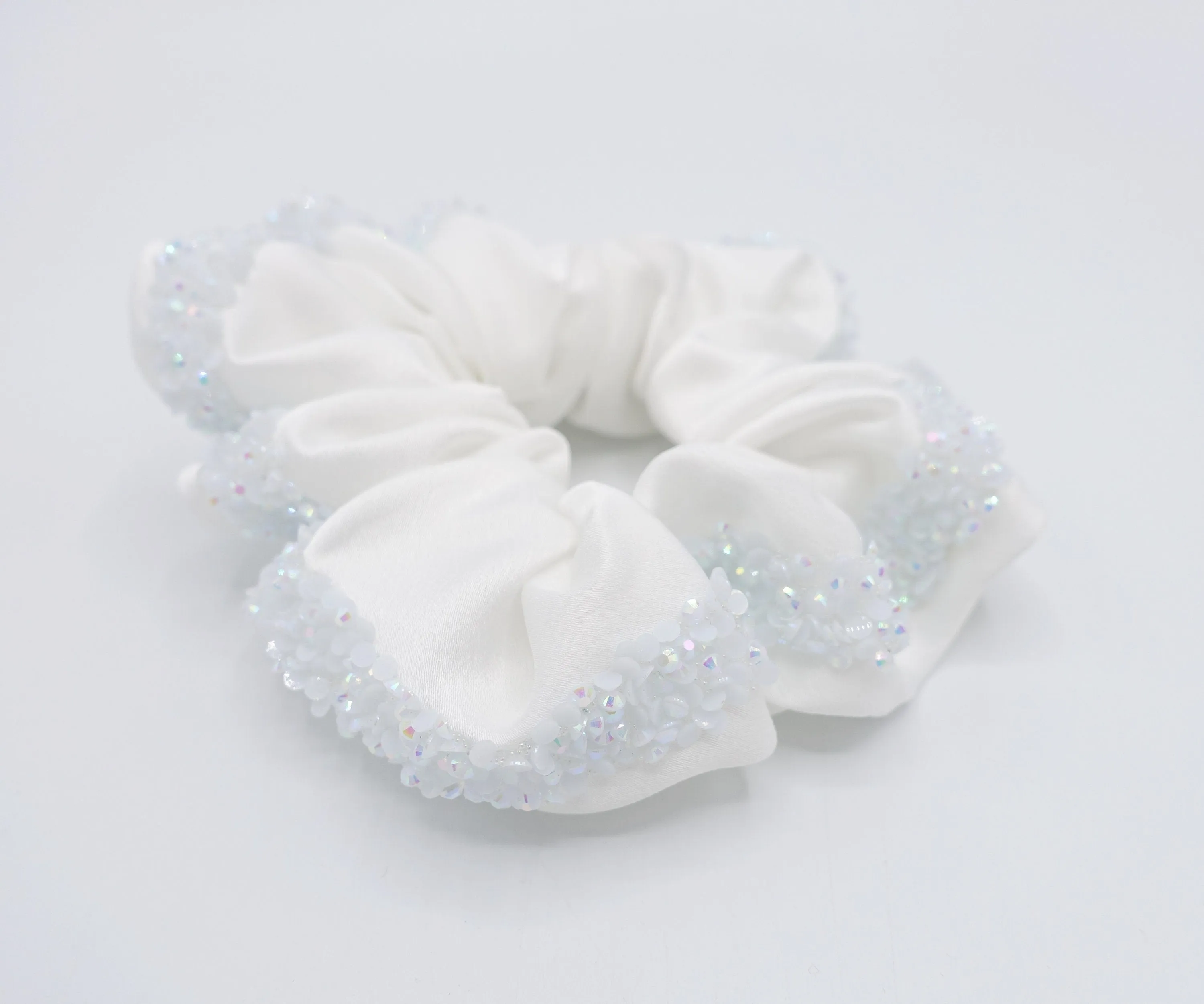 satin beads scrunchies for women