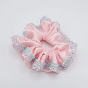 satin beads scrunchies for women