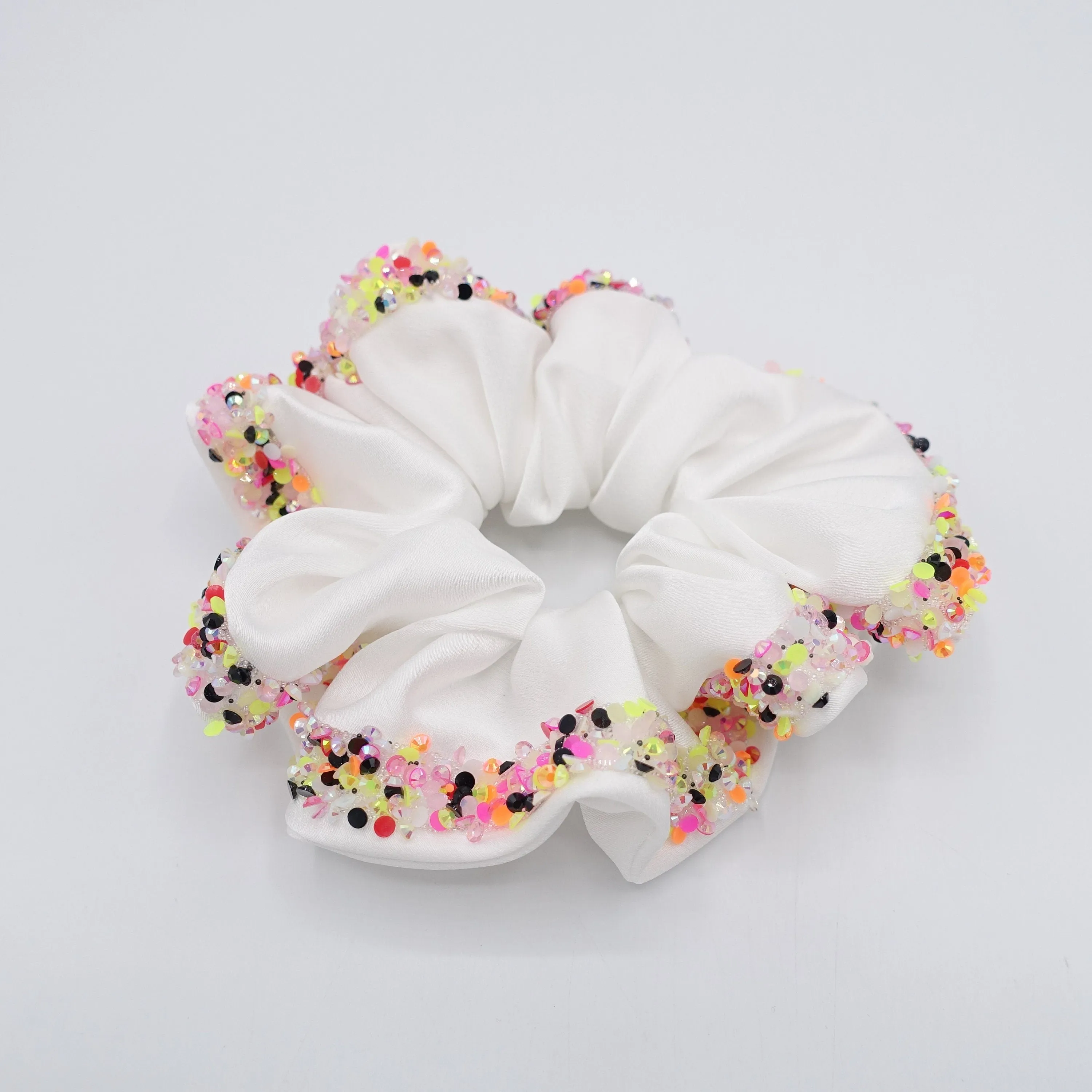 satin beads scrunchies for women