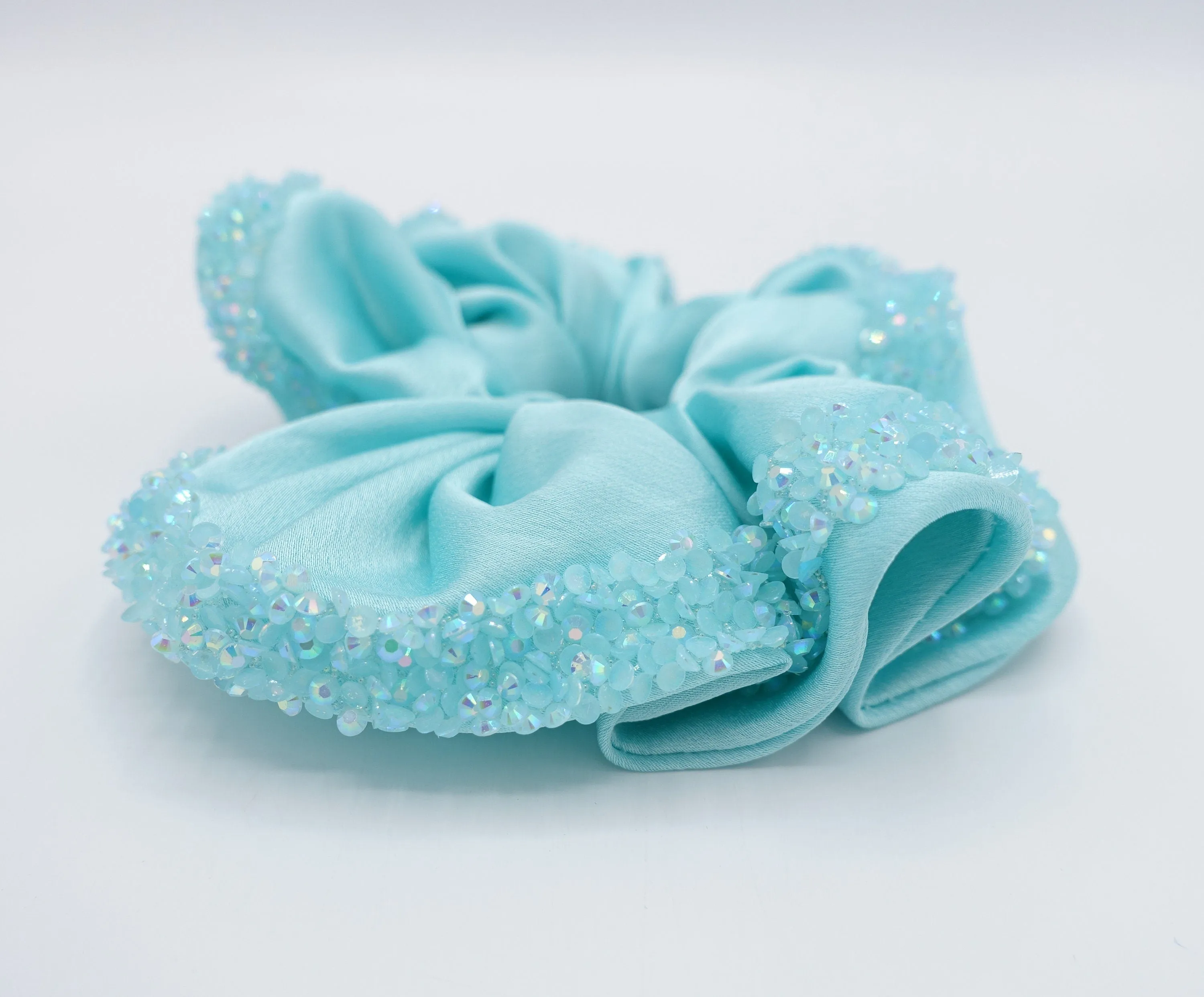 satin beads scrunchies for women