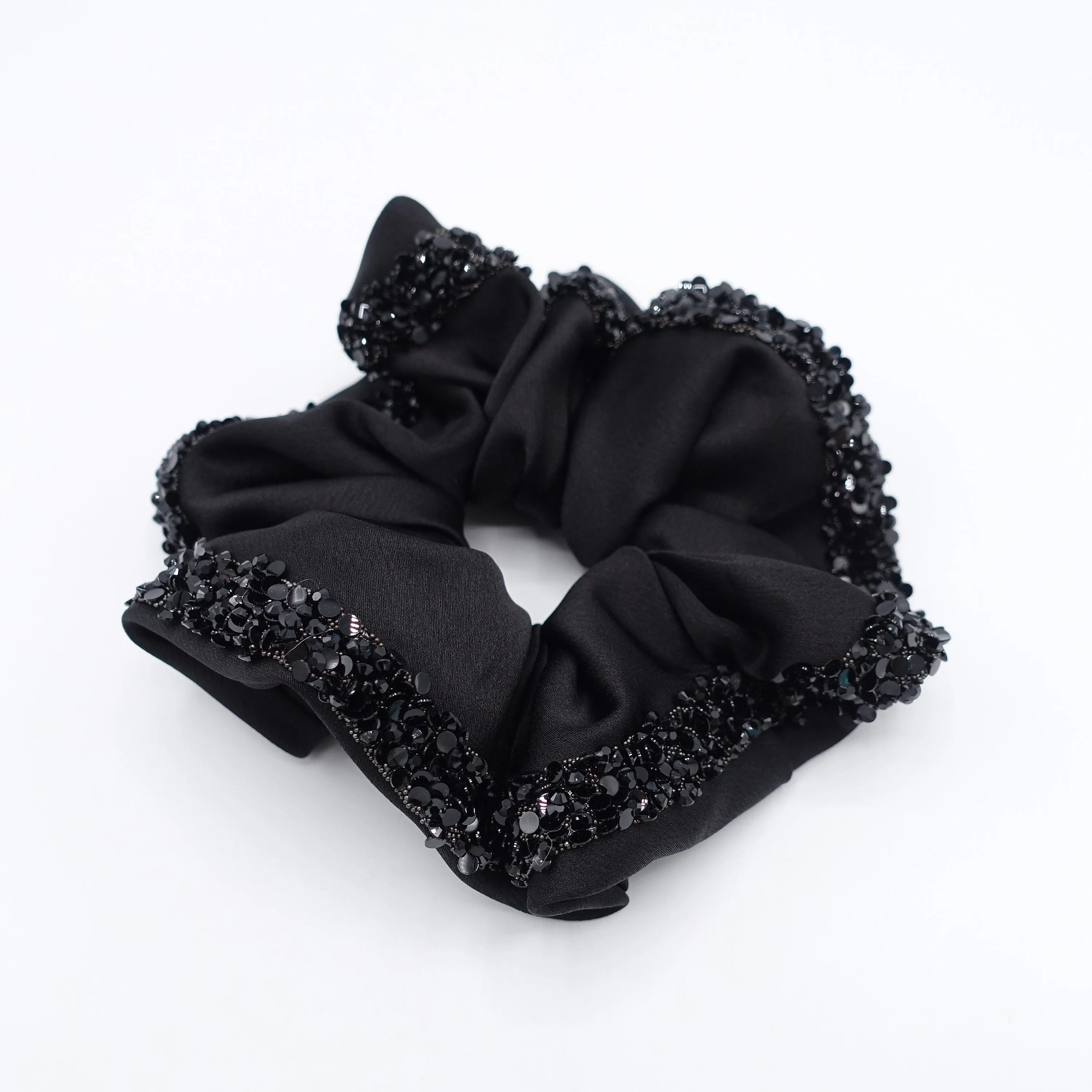 satin beads scrunchies for women