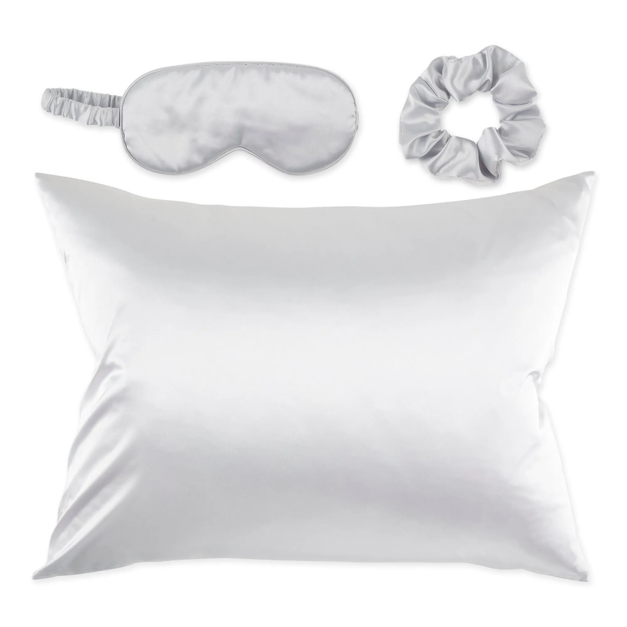 Silk-Like Satin Sleep Set - Silver