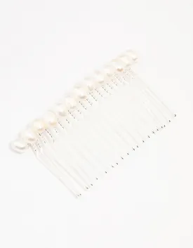 Silver Classic Freshwater Pearl Hair Comb