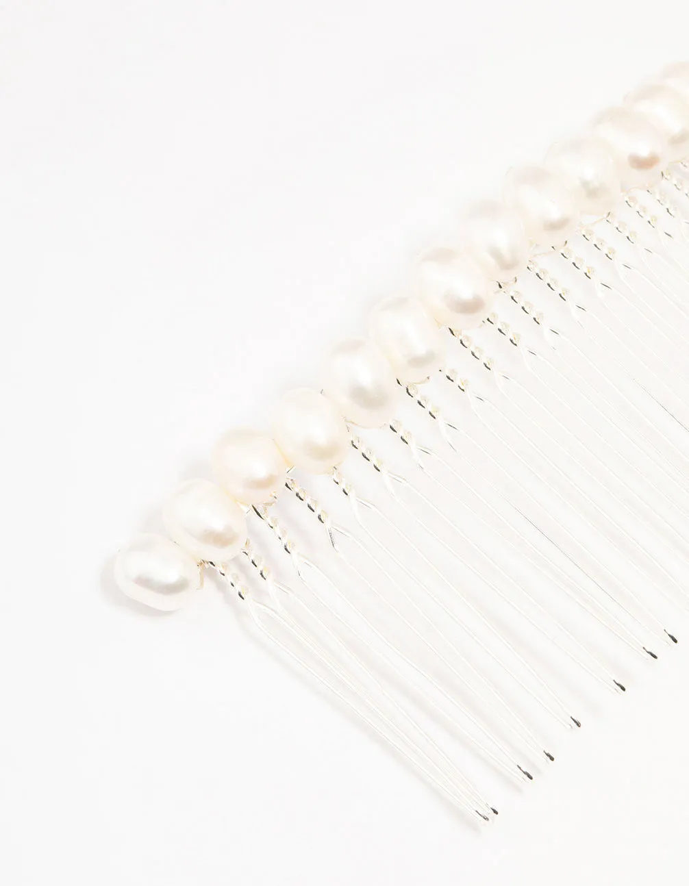 Silver Classic Freshwater Pearl Hair Comb