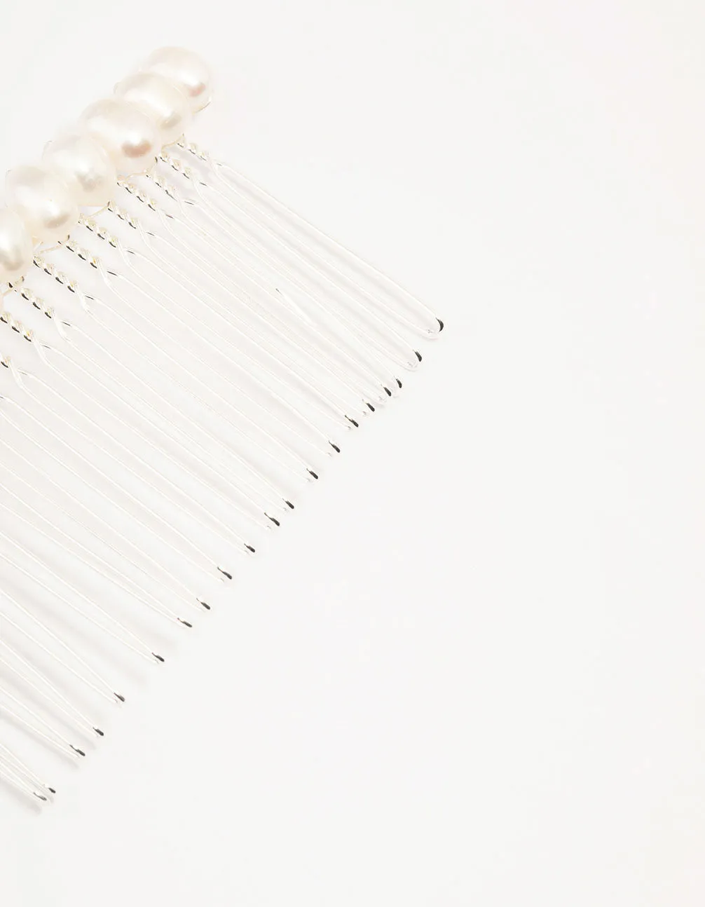 Silver Classic Freshwater Pearl Hair Comb