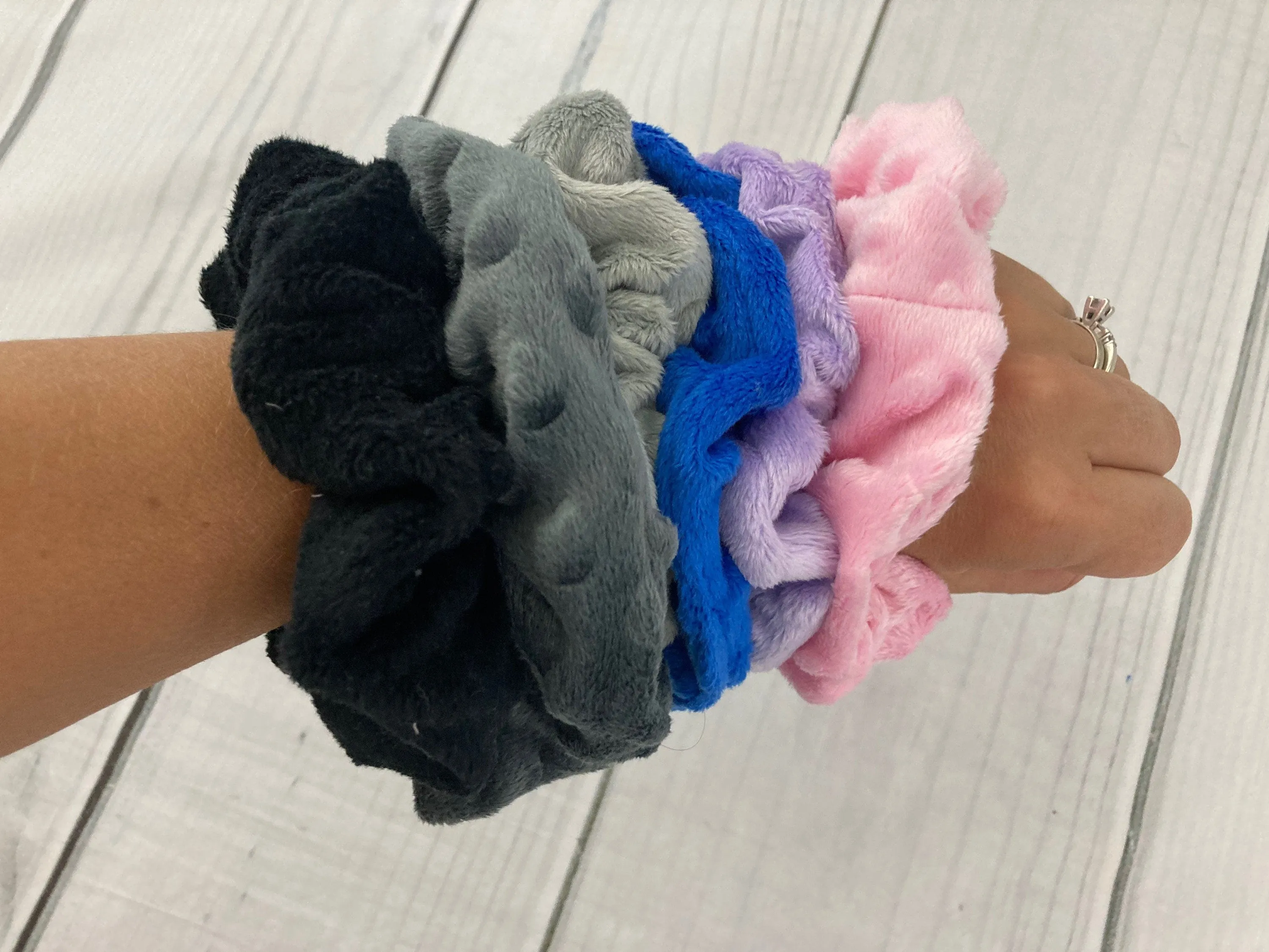 Soft Minky Scrunchies - Pony tales - LOTS OF COLORS - Handcrafted