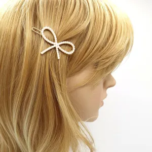 tiny pearl ball decorated hair clip bow circle flower pattern women hair accessory