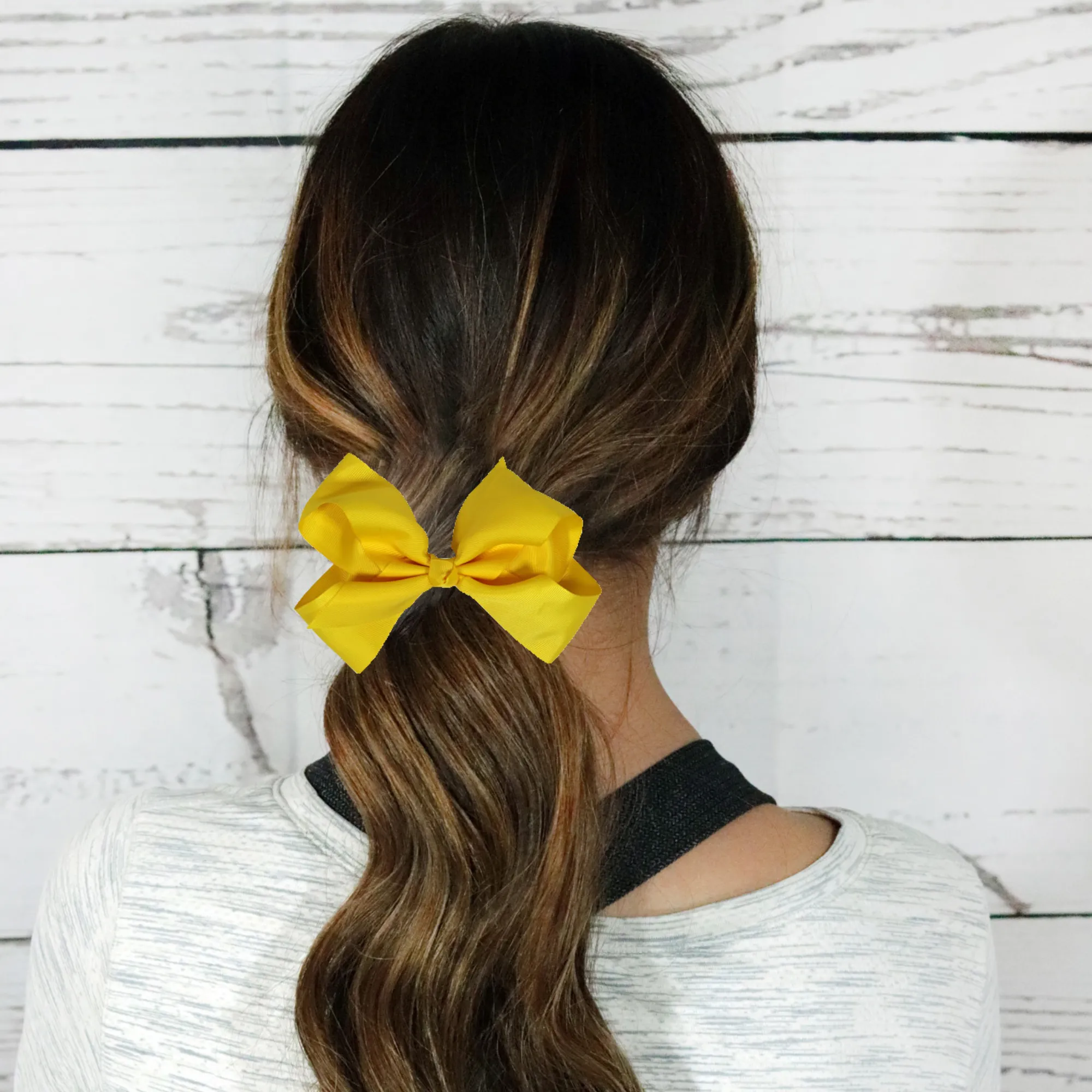 Yellow Classic Hair Bows - 10 Pack