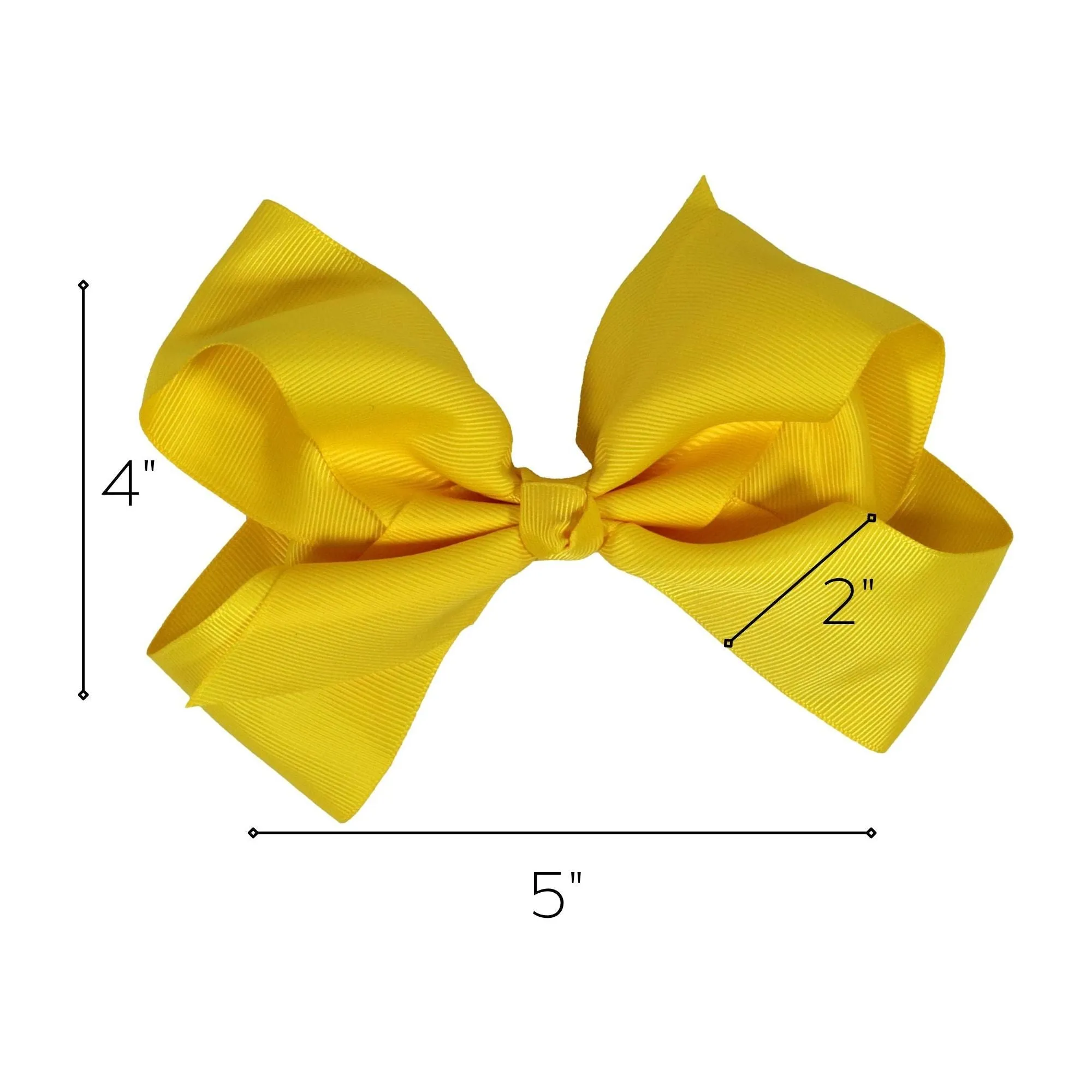 Yellow Classic Hair Bows - 10 Pack