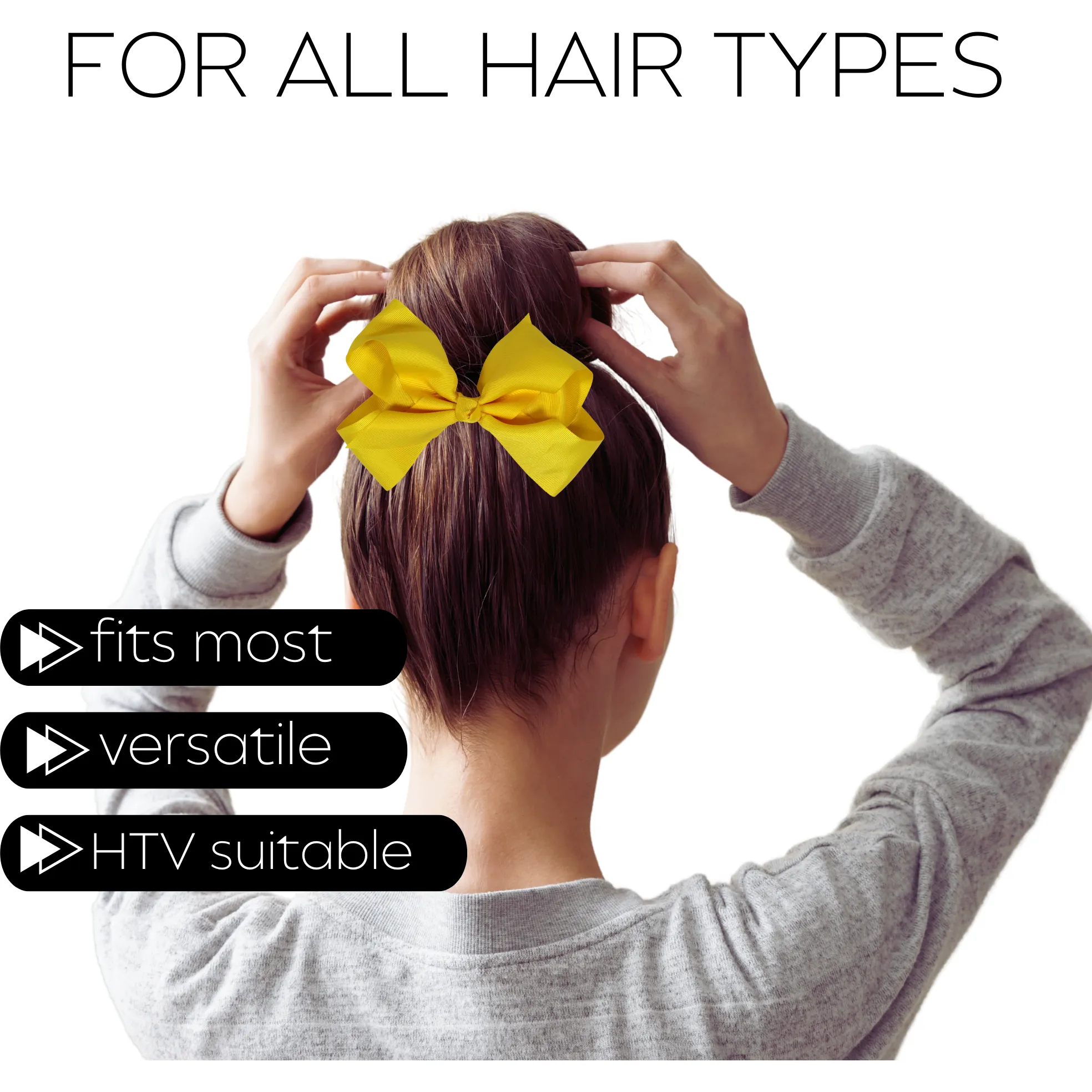 Yellow Classic Hair Bows - 10 Pack